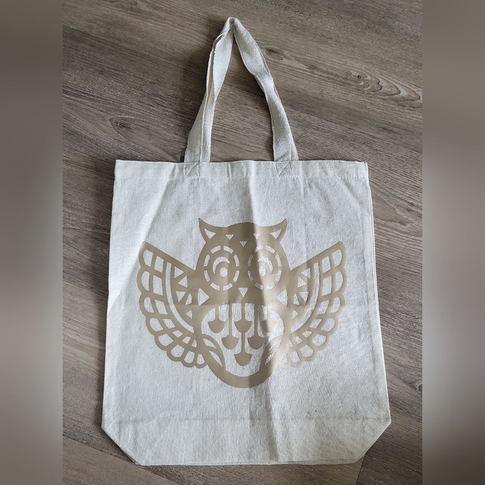 Canvas Tote Bag with Owl Design